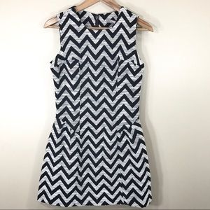 F21 black and white chevron dress
